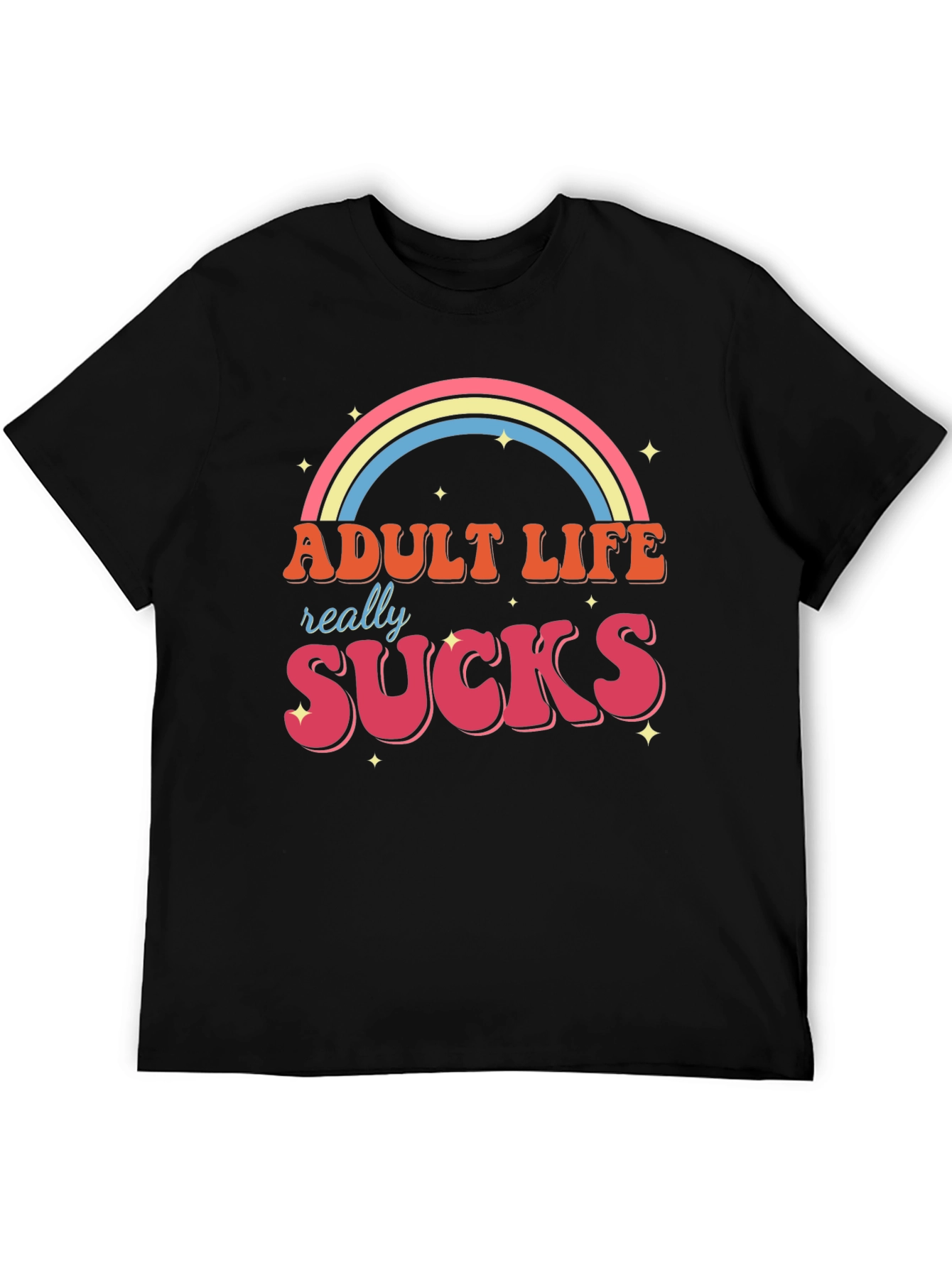 Black Adult Life Sucks Graphic T-Shirt view 5