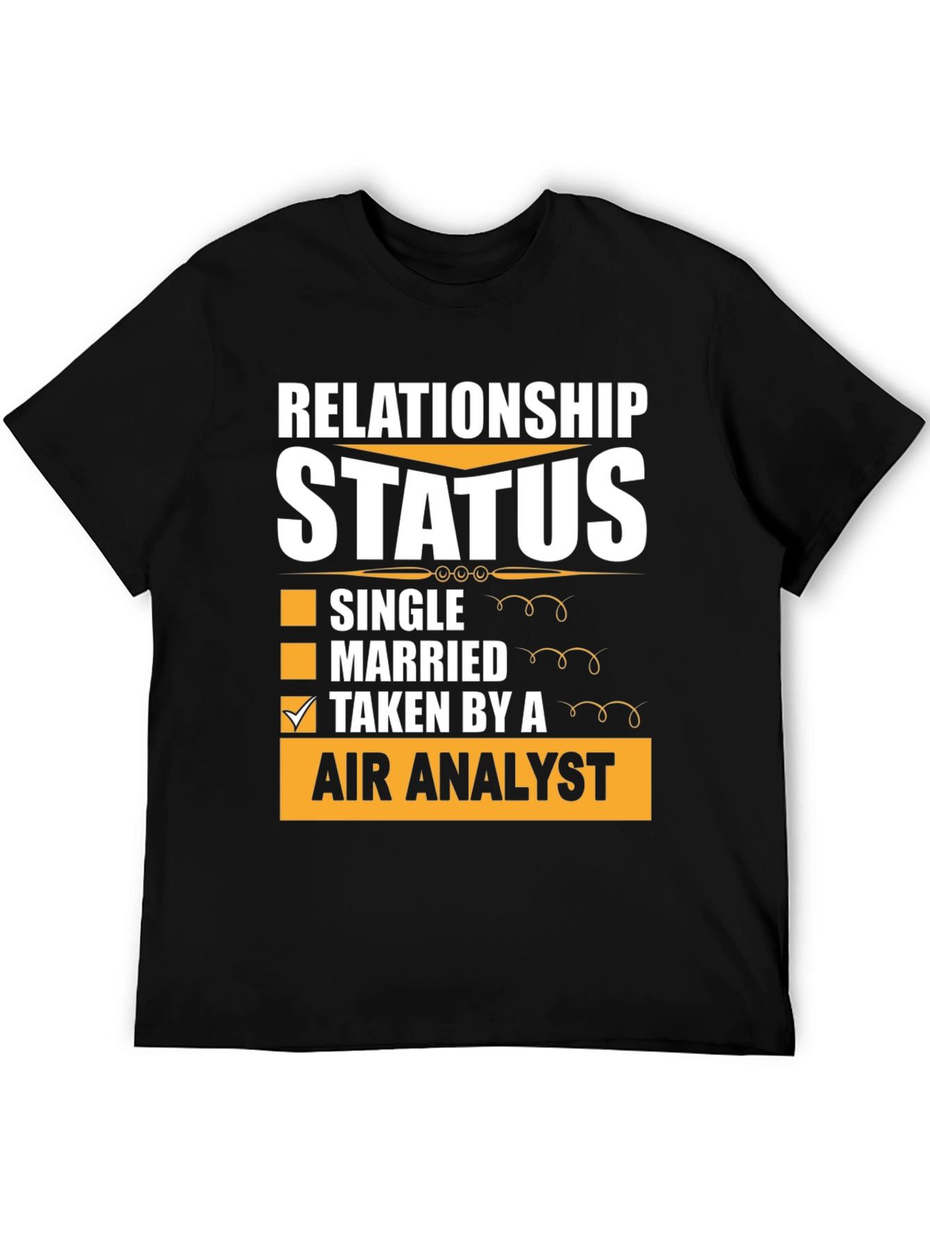 Black Relationship Status Taken By Air Analyst T-Shirt view 5