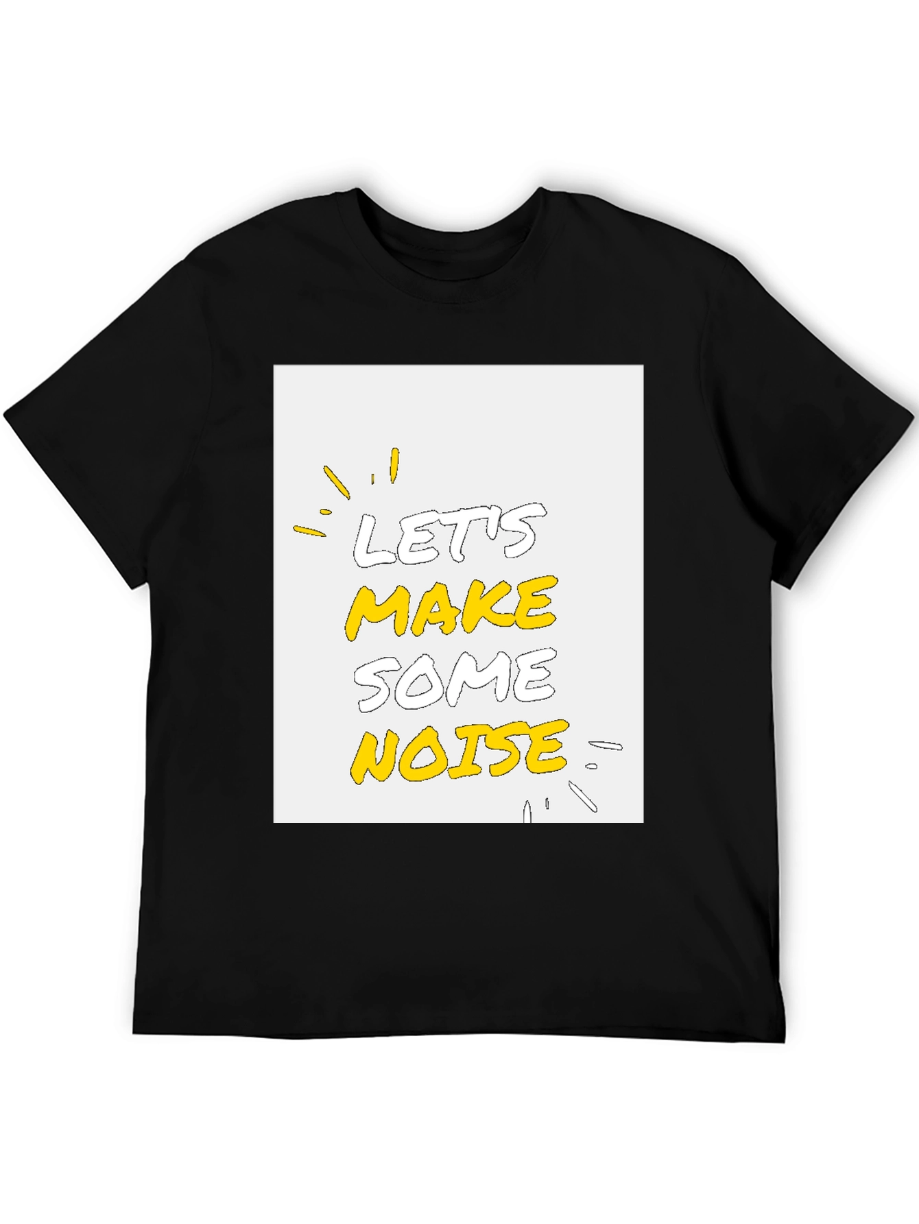 Black Let's Make Some Noise Graphic Tee - Black Cotton T-Shirt view 5