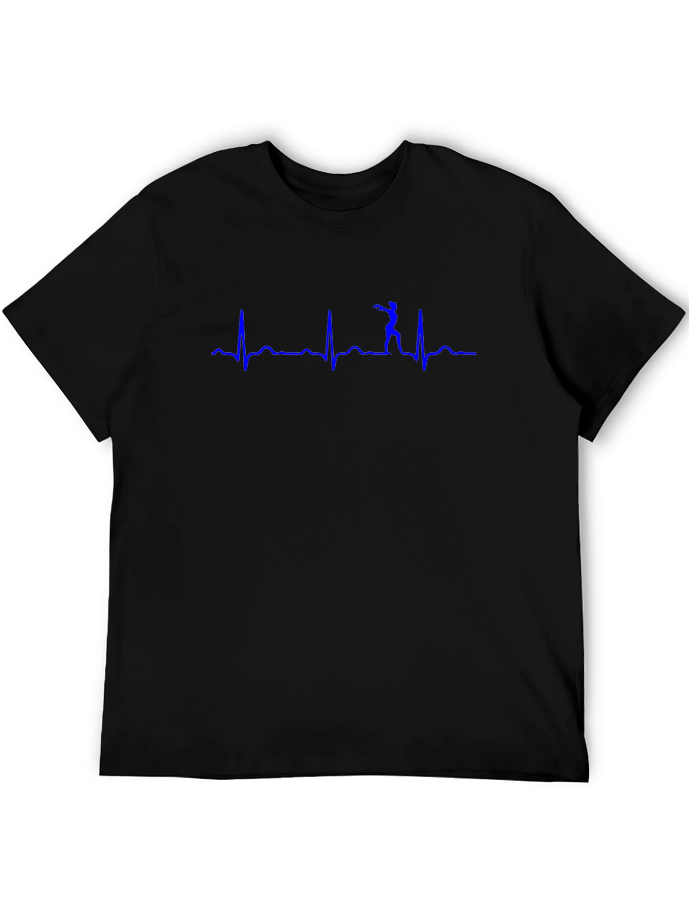 Black Heartbeat Golfer Graphic Tee - Black Cotton T-Shirt view 5