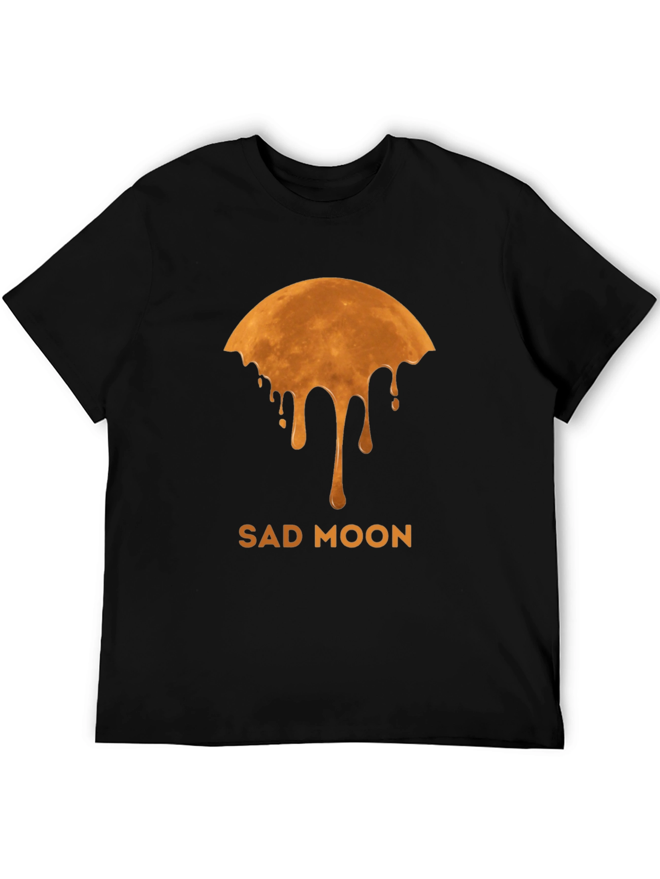 Black Sad Moon Graphic Tee - Unique Design view 5