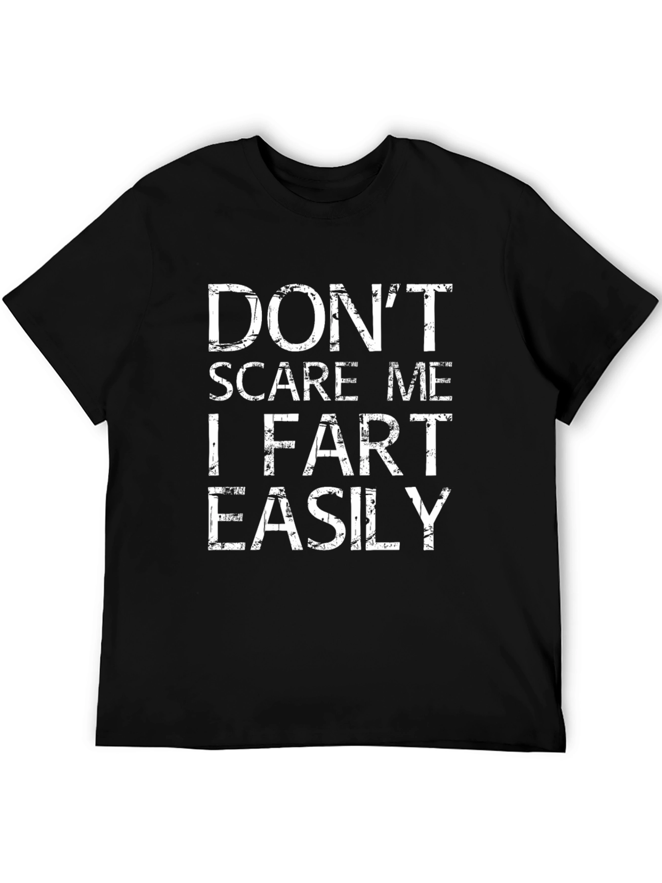 Black Funny "Don't Scare Me" Graphic T-Shirt view 5