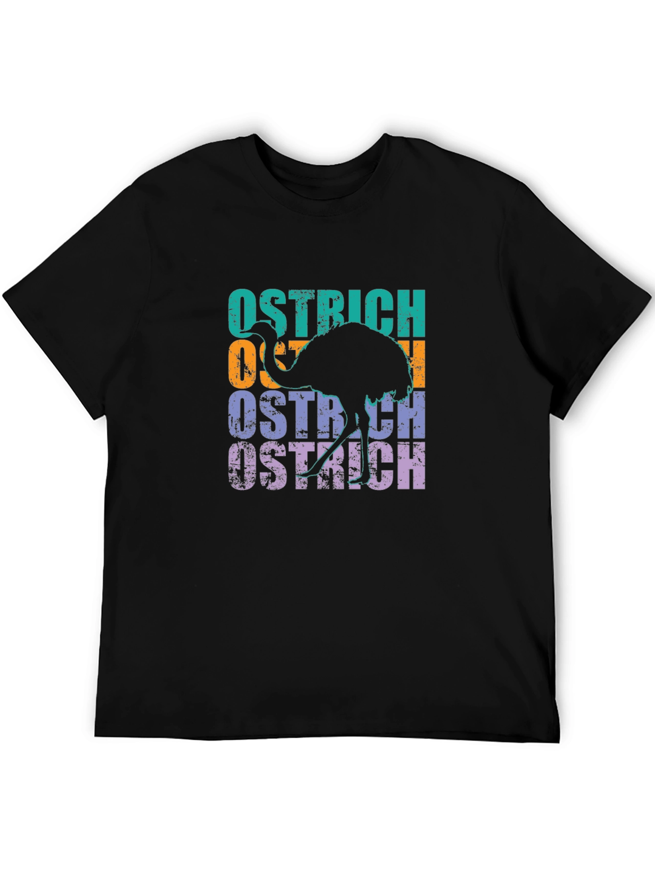 Black Retro Ostrich Graphic T-Shirt - Cool Animal Tee view 5