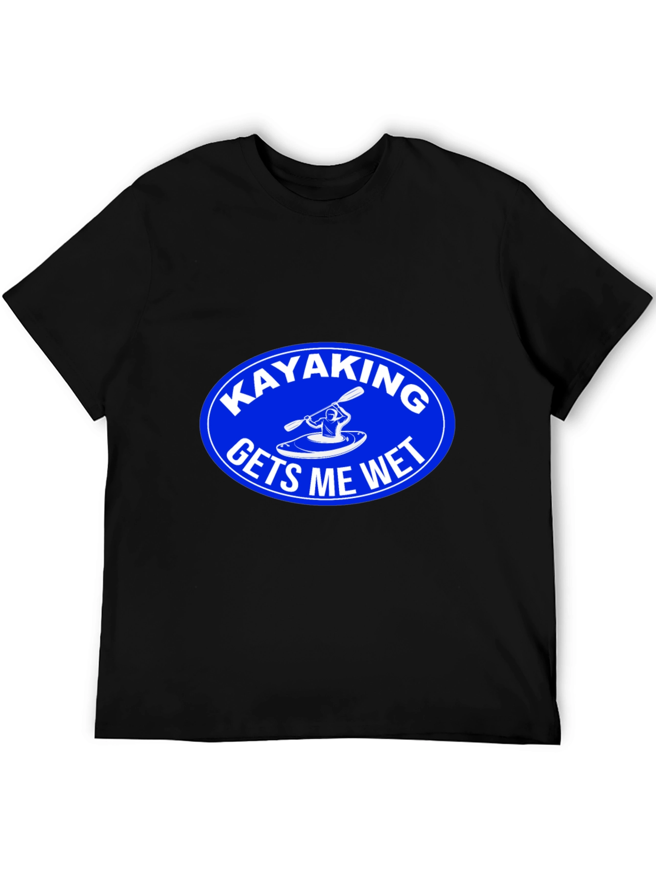 Black Kayaking Gets Me Wet Graphic T-Shirt view 5