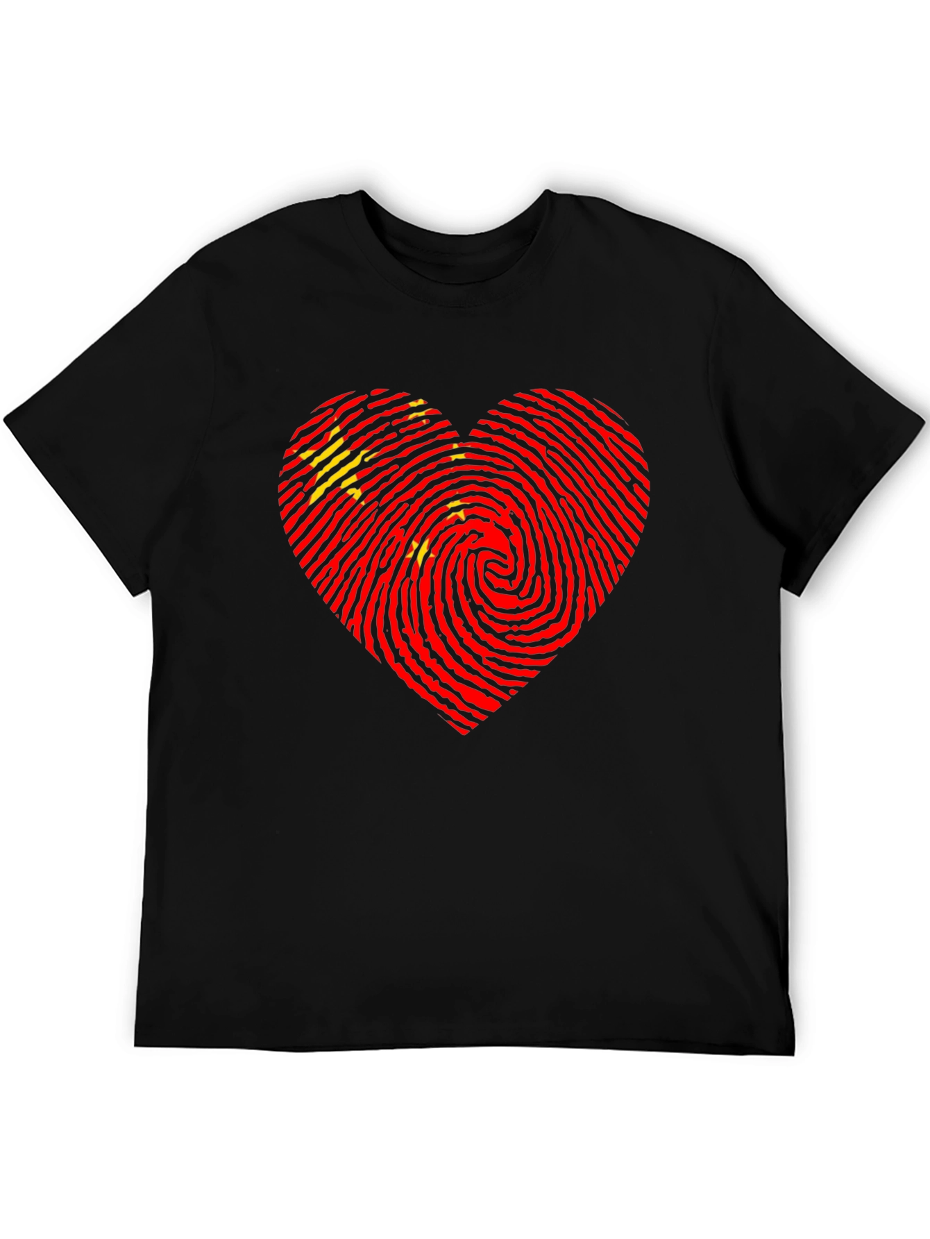 Black China Flag Heartbeat T-Shirt | Patriotic Pride view 5