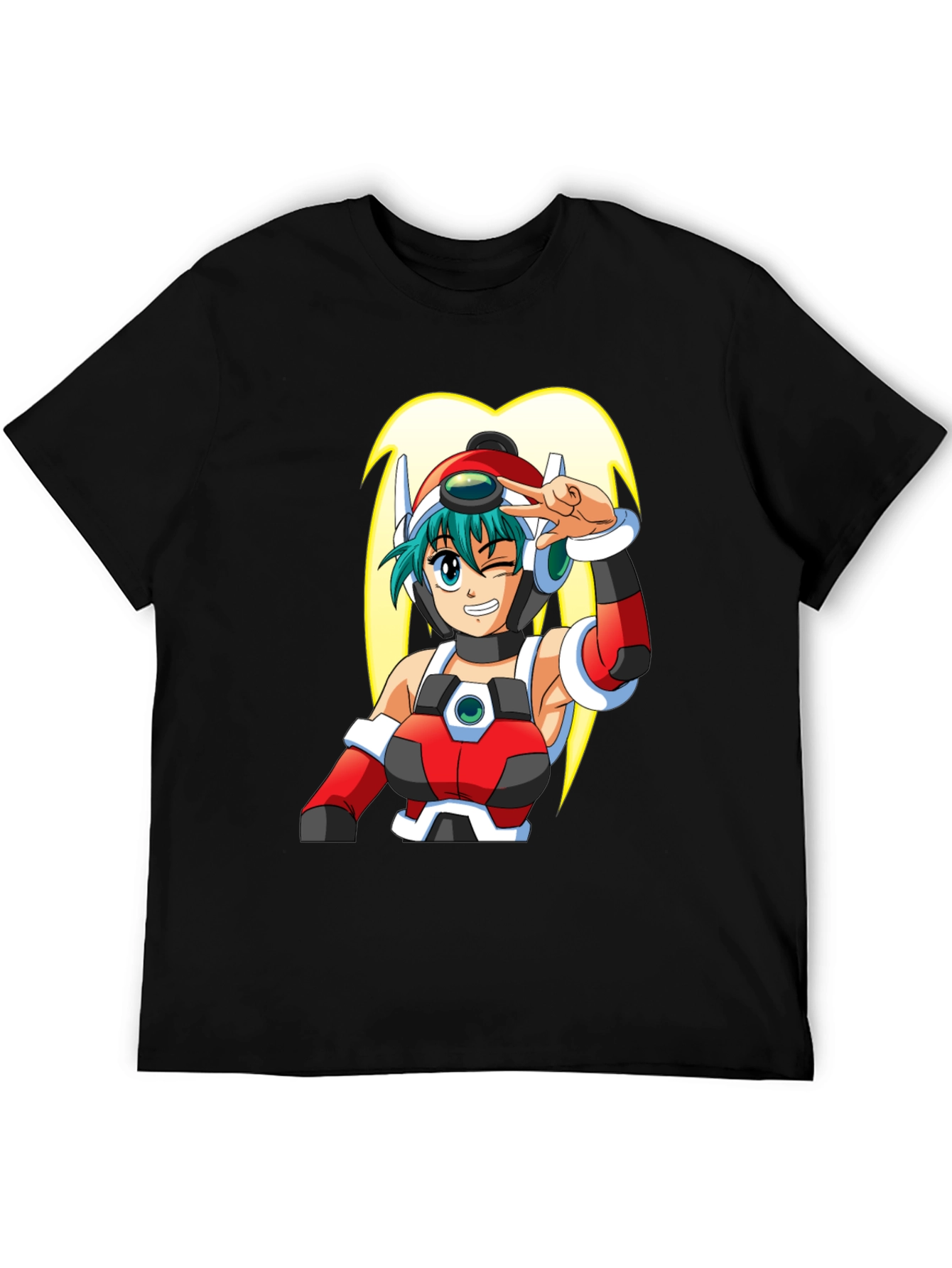 Black Anime Girl Graphic T-Shirt - Black Cotton Tee view 5