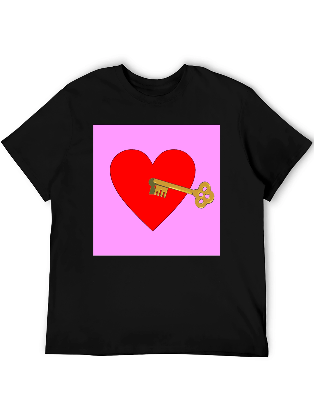Black Key to My Heart Graphic Tee - Black view 5