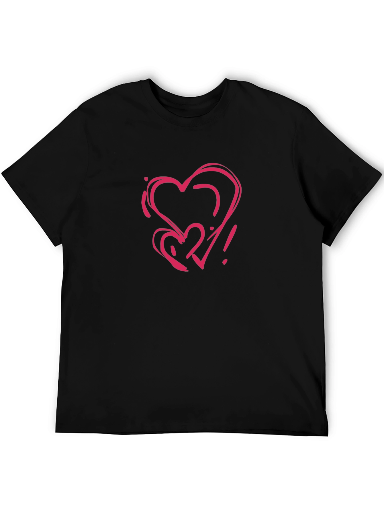 Black Heart Scribble Graphic Black T-Shirt view 5