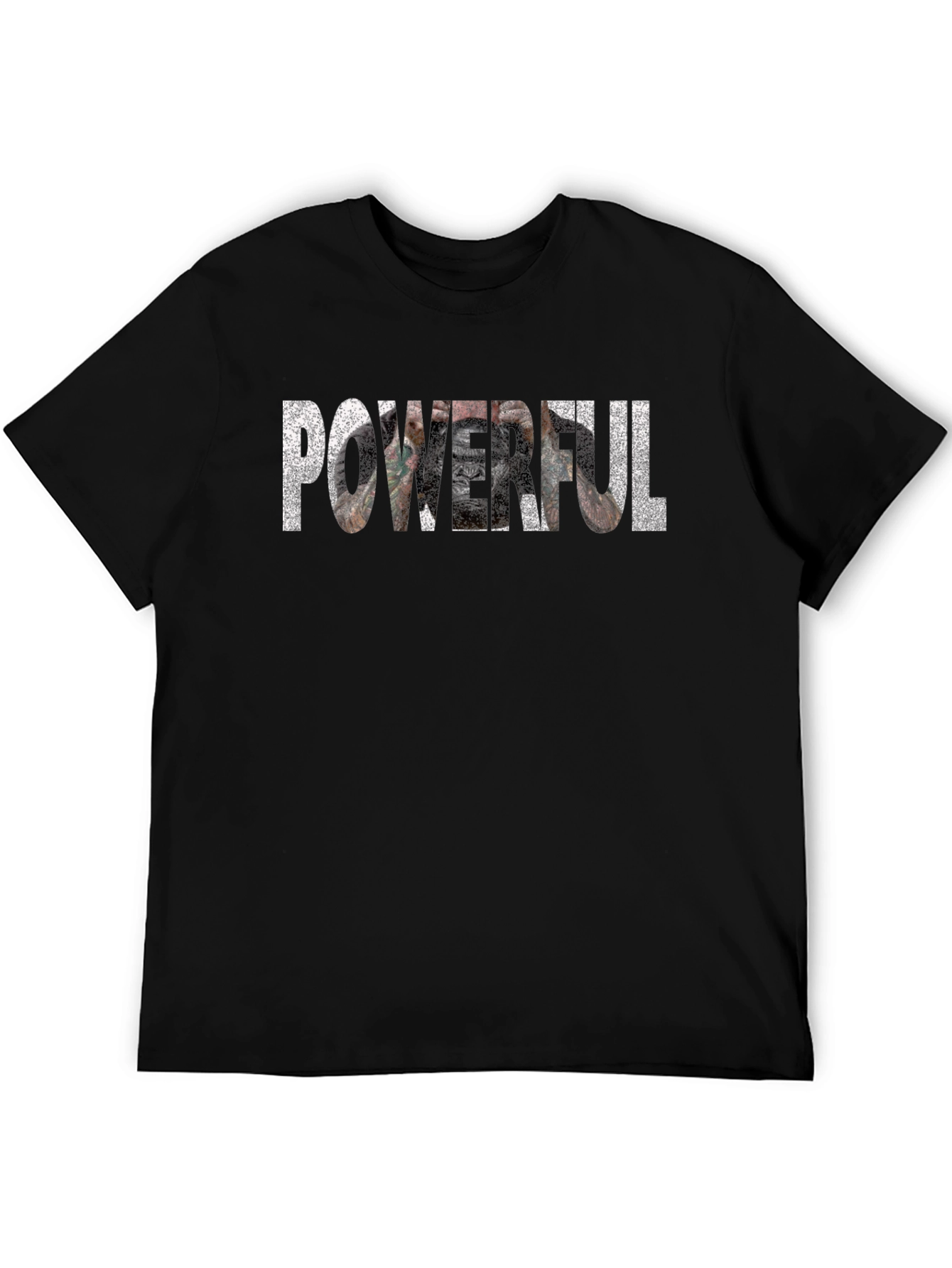 Black Powerful Graphic Print T-Shirt view 5