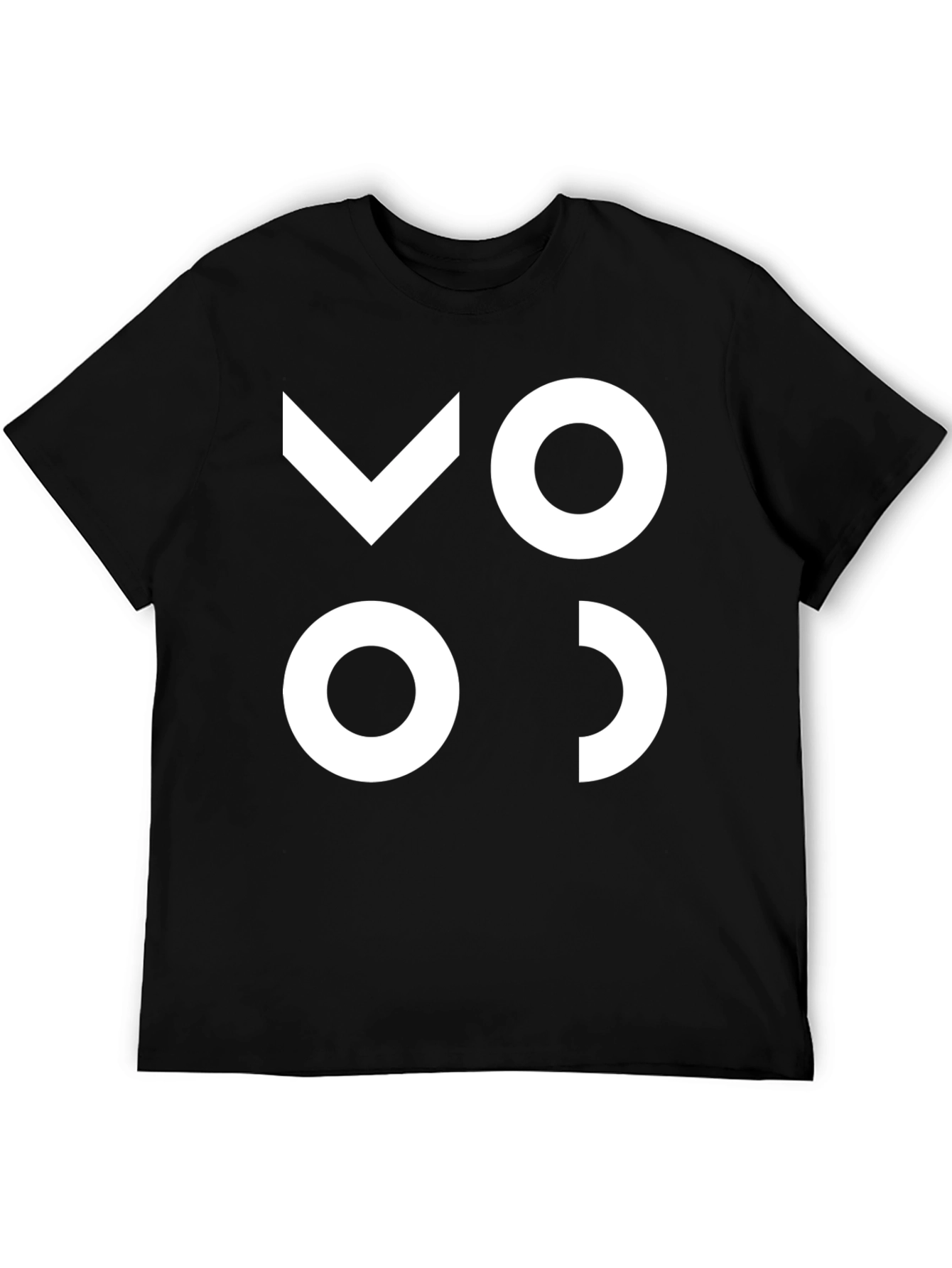 Black Modern Graphic Tee - Black with White Abstract Design view 5