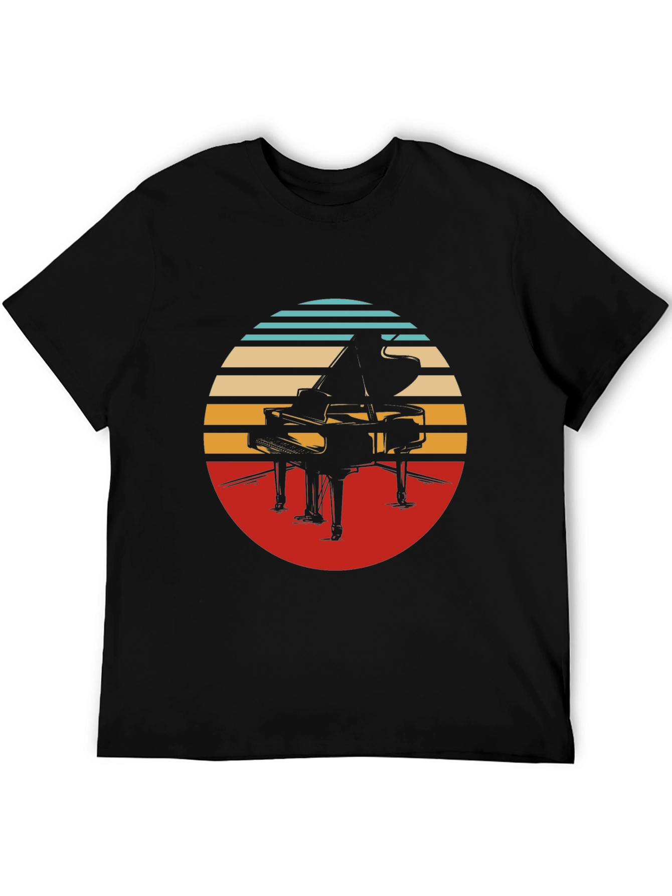 Retro Piano Graphic Tee - Stylish Comfort - 5
