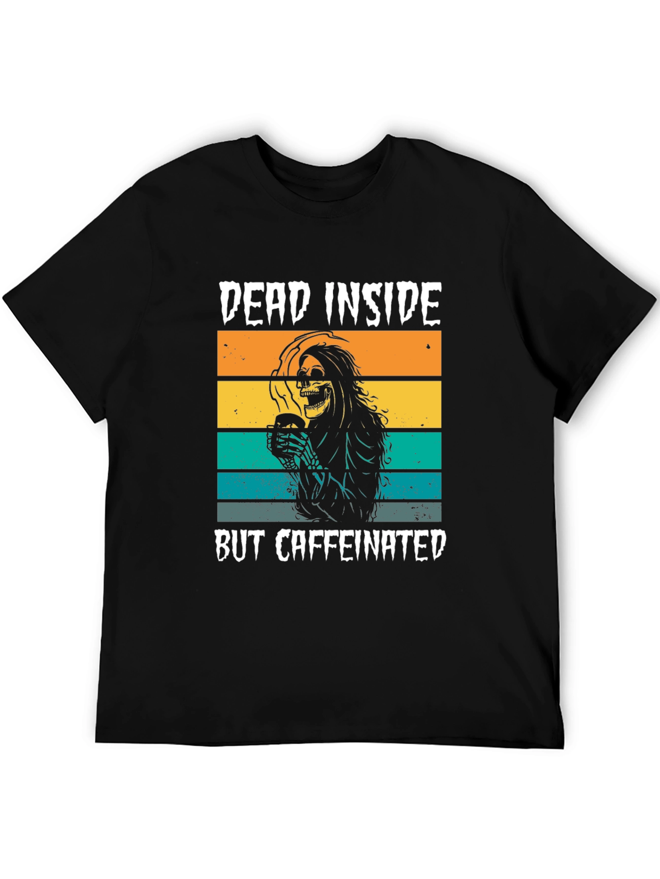 Black Dead Inside But Caffeinated Graphic Tee view 5