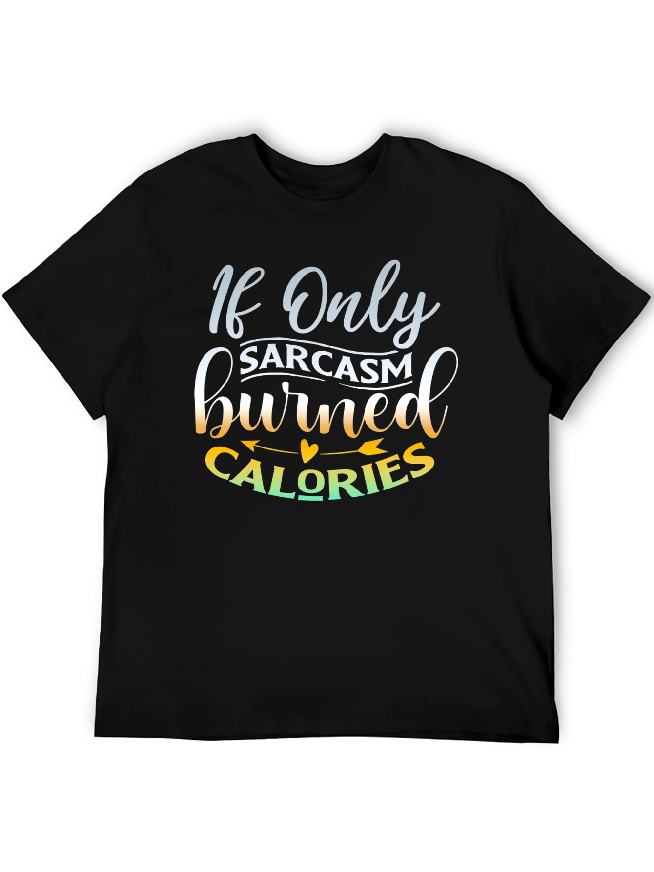 Black Sarcasm Calories Graphic T-Shirt - Unisex view 5