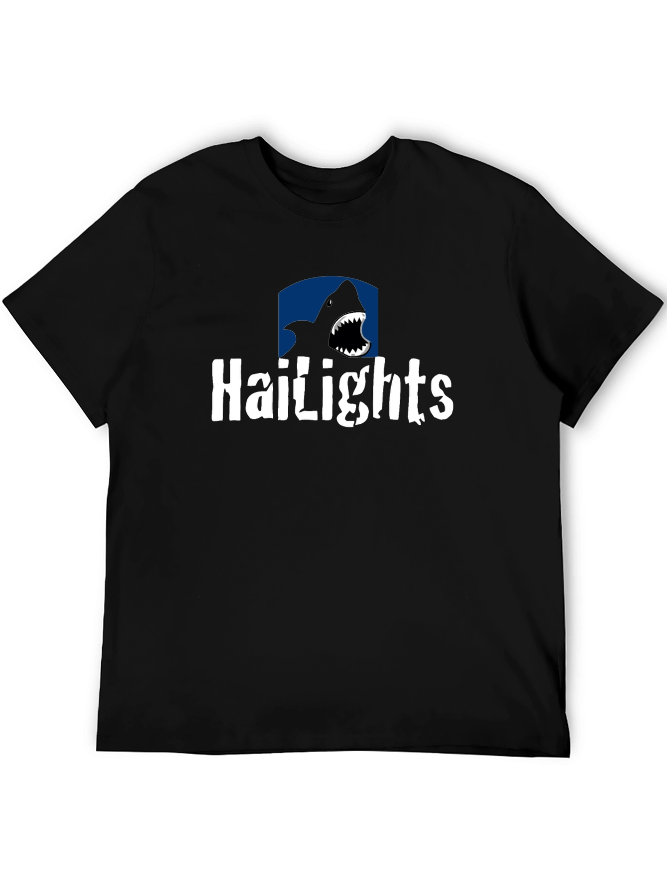 Black Hailights Shark T-Shirt - Black Cotton Tee view 5