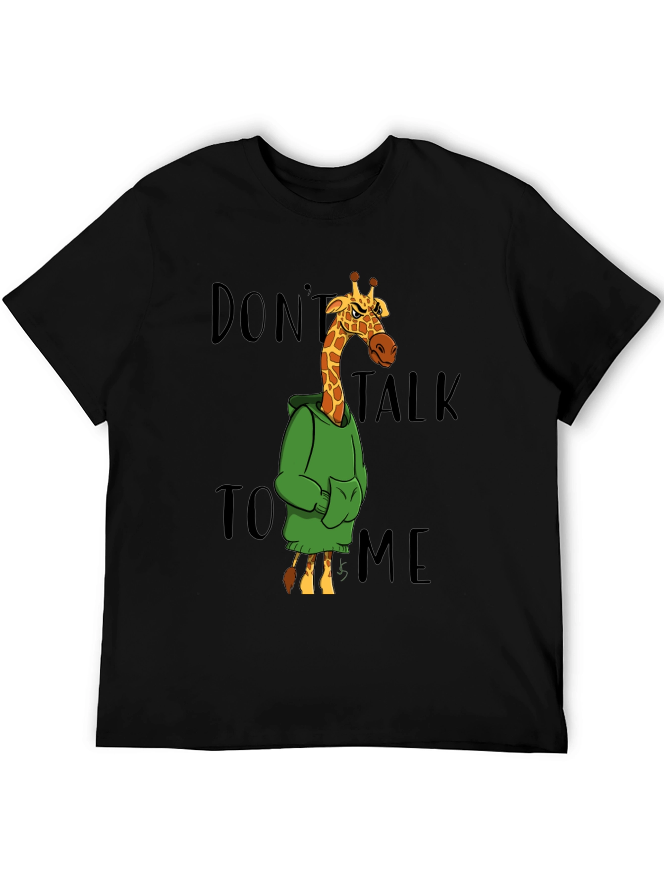 Black Don't Talk to Me Giraffe Graphic T-Shirt view 5
