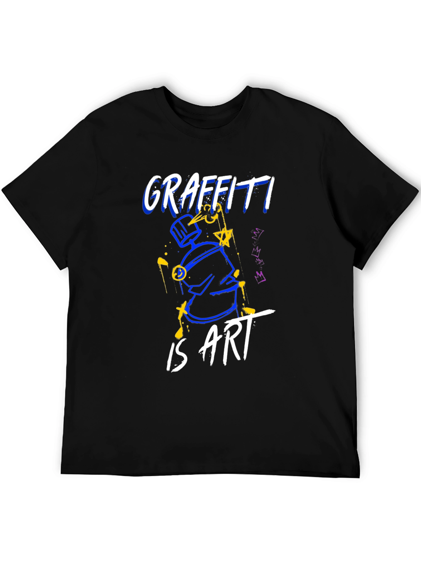 Black Graffiti Is Art Black Graphic Tee view 5