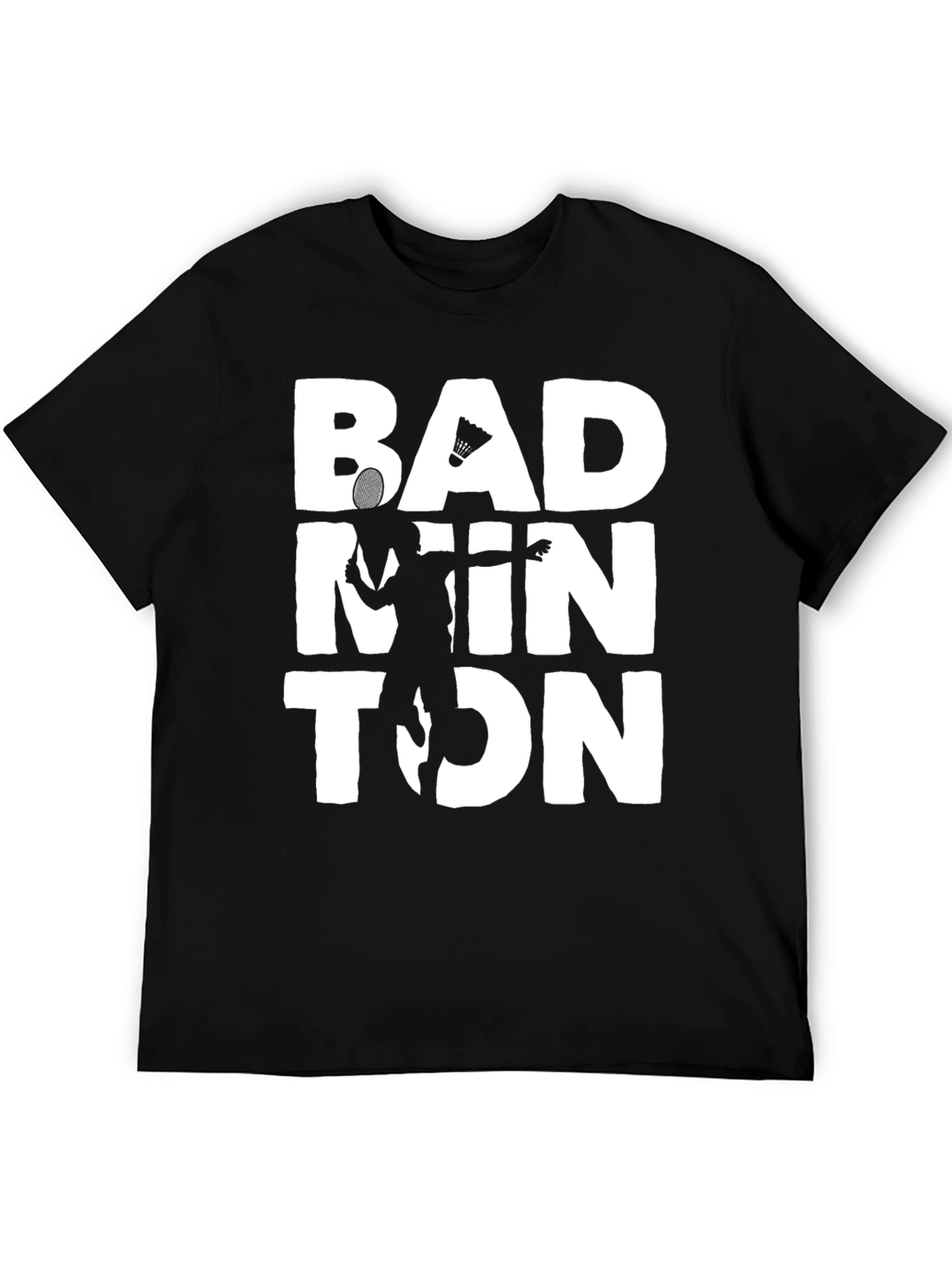 Black Badminton Graphic Tee - Sporty Style view 5