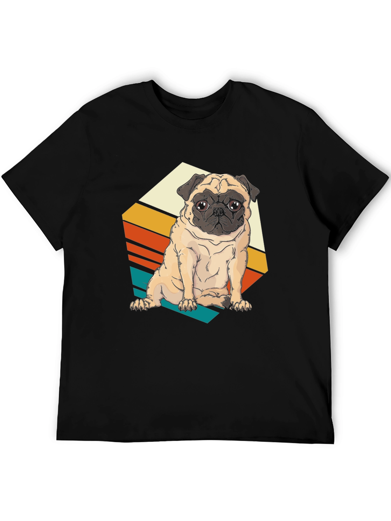 Black Retro Pug T-Shirt - Vintage Dog Lover Tee view 5