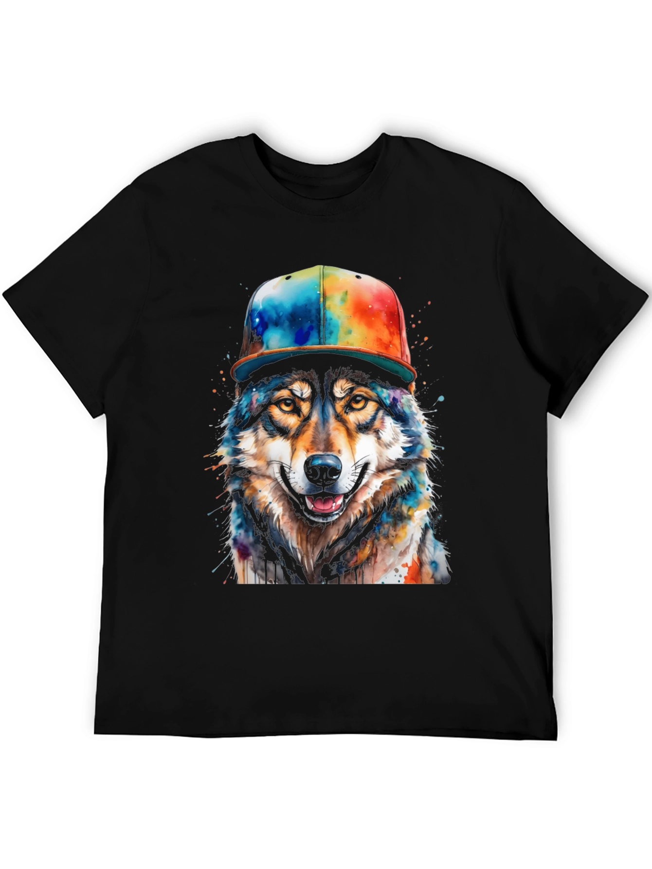 Black Wolf Graphic Tee - Men's Black T-Shirt view 5