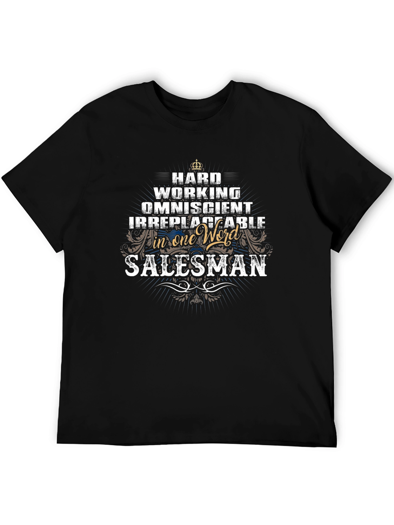 Black Salesman Hardworking Graphic T-Shirt view 5