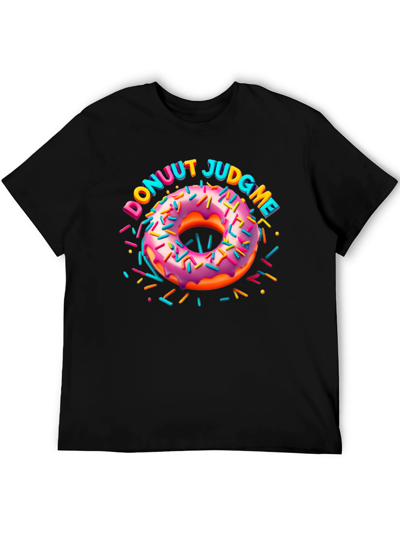 Black Donuut Judge Me Novelty Graphic T-Shirt view 5