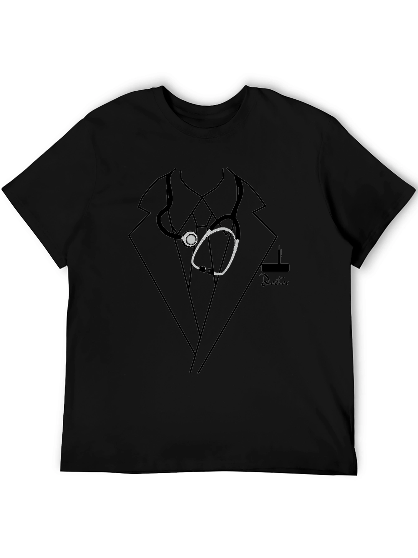 Black Doctor Graphic Tee - Novelty Medical T-Shirt view 5