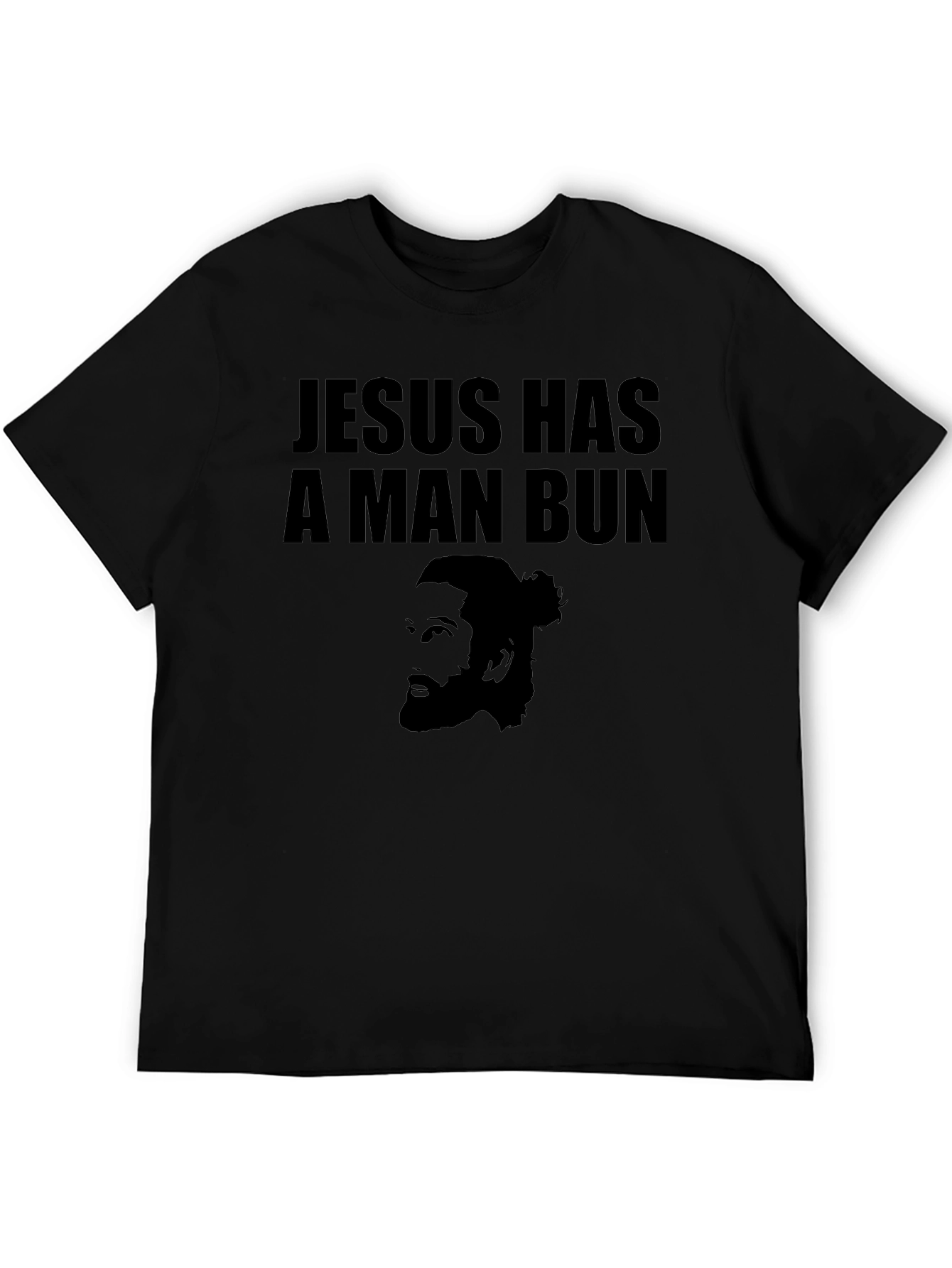 Black Jesus Has a Man Bun Graphic Tee - Black T-Shirt view 5