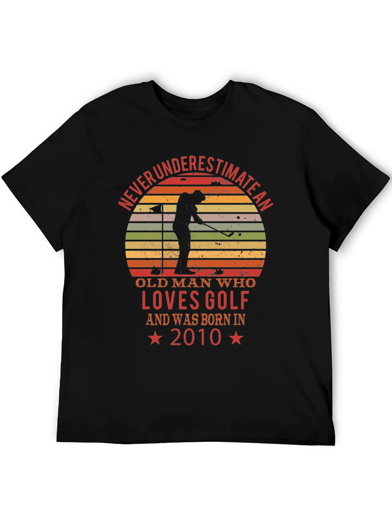 Black Golf Lover 2010 Birthday T-Shirt view 5