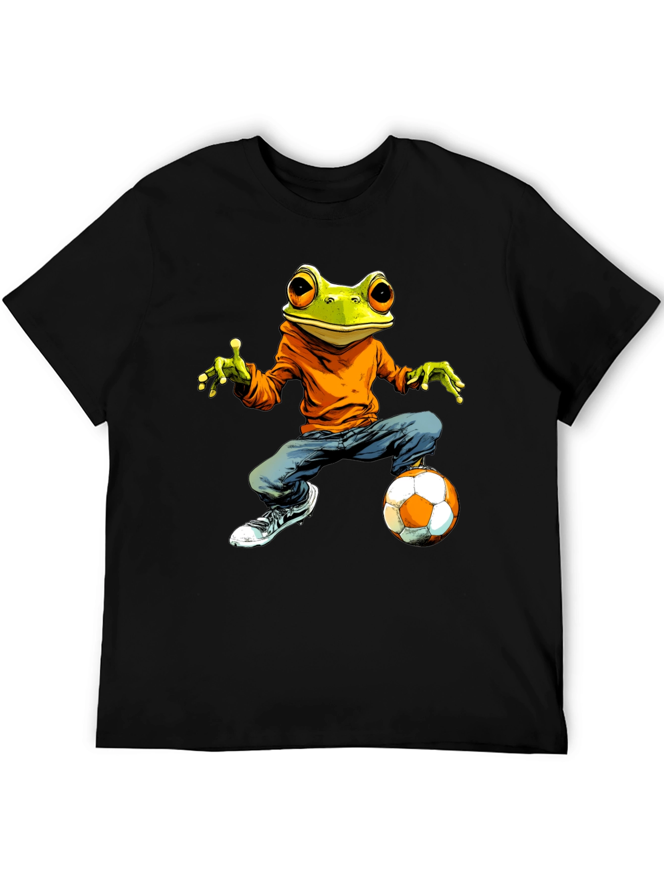 Black Frog Soccer Player Graphic Tee view 5