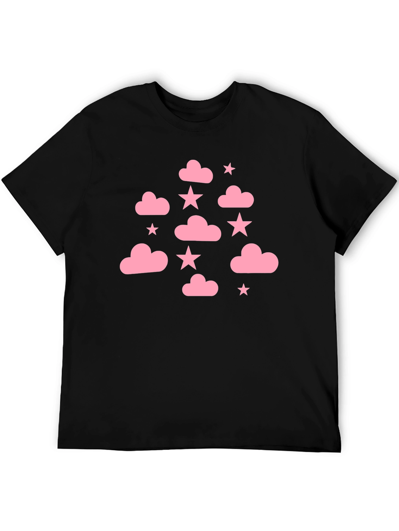 Black Pink Cloud & Star Black T-Shirt view 5