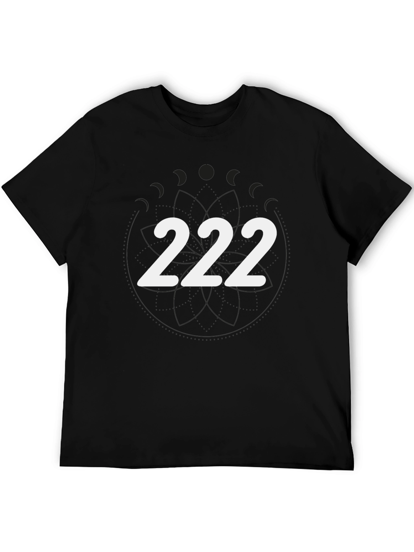 Black 222 Graphic Tee - Soft Cotton Crew Neck T-Shirt view 5