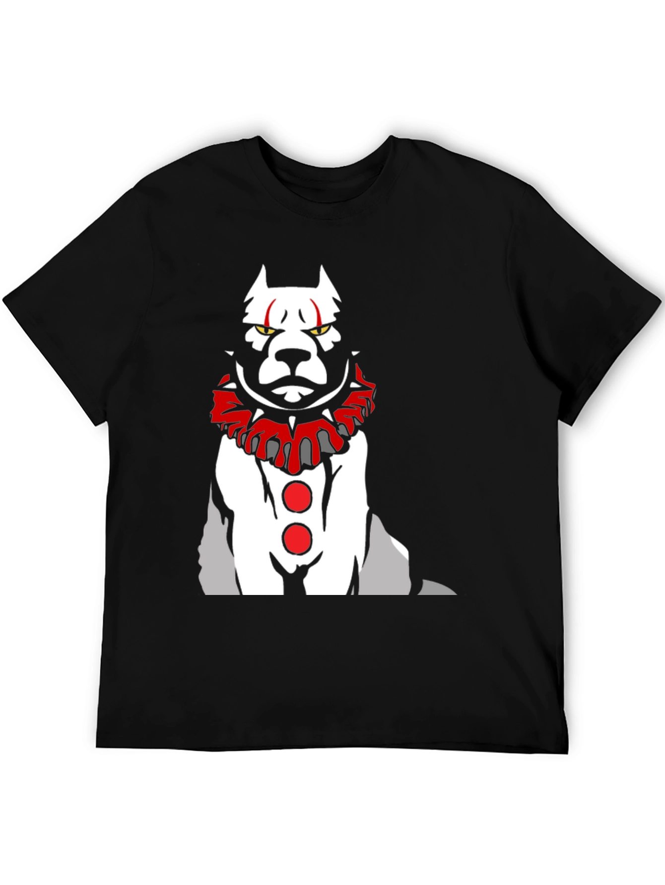 Black Scary Clown Dog Graphic T-Shirt view 5