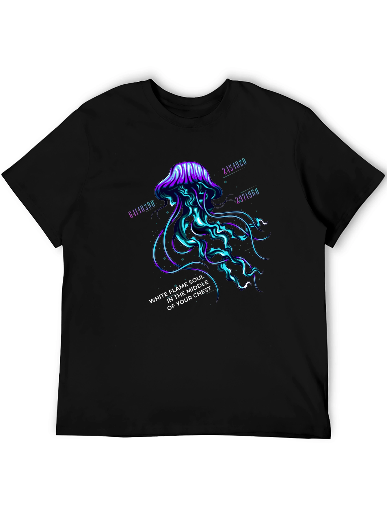 Black Mystic Jellyfish Graphic Tee - White Flame Soul Shirt view 5