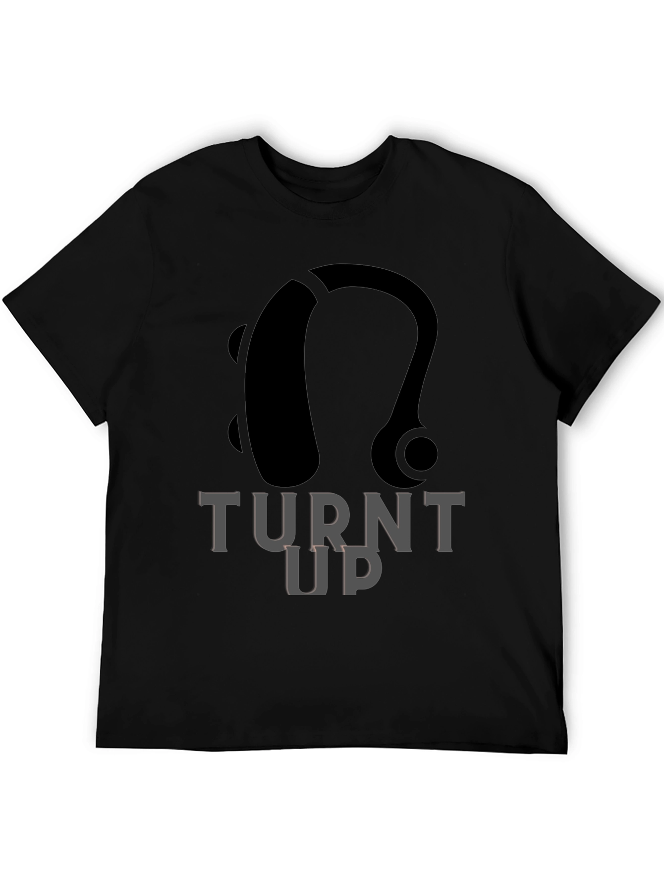 Turnt Up Hearing Aid Black Graphic Tee - 5