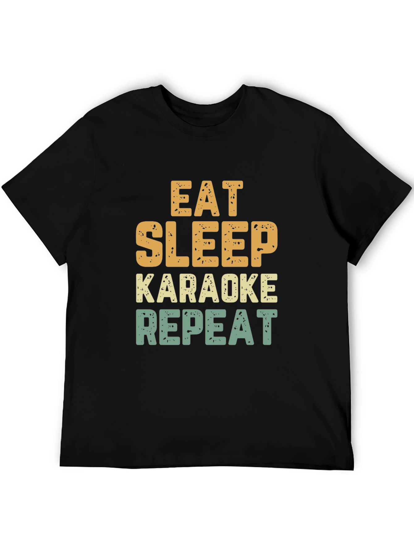 Black Eat Sleep Karaoke Repeat Funny T-Shirt view 5