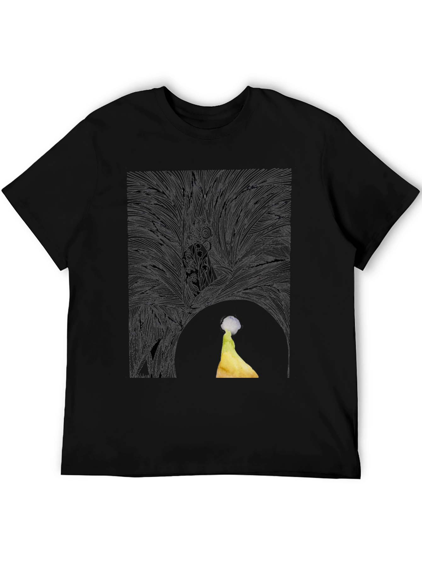 Black Abstract Graphic Print Black Casual T-Shirt view 5