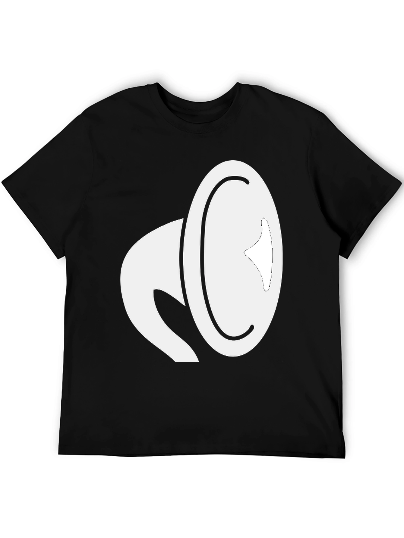 Black Cool Graphic Tee - White Megaphone Design view 5