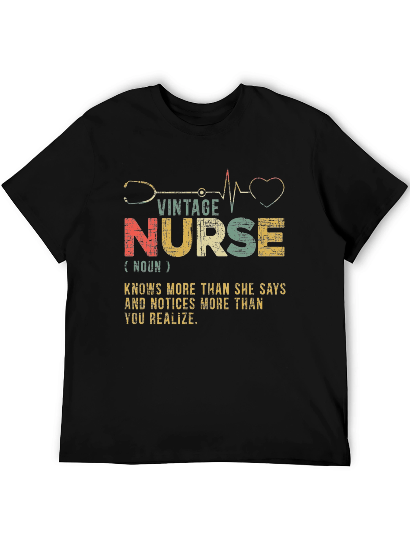 Black Vintage Nurse T-Shirt - Knows More Than She Says! view 5