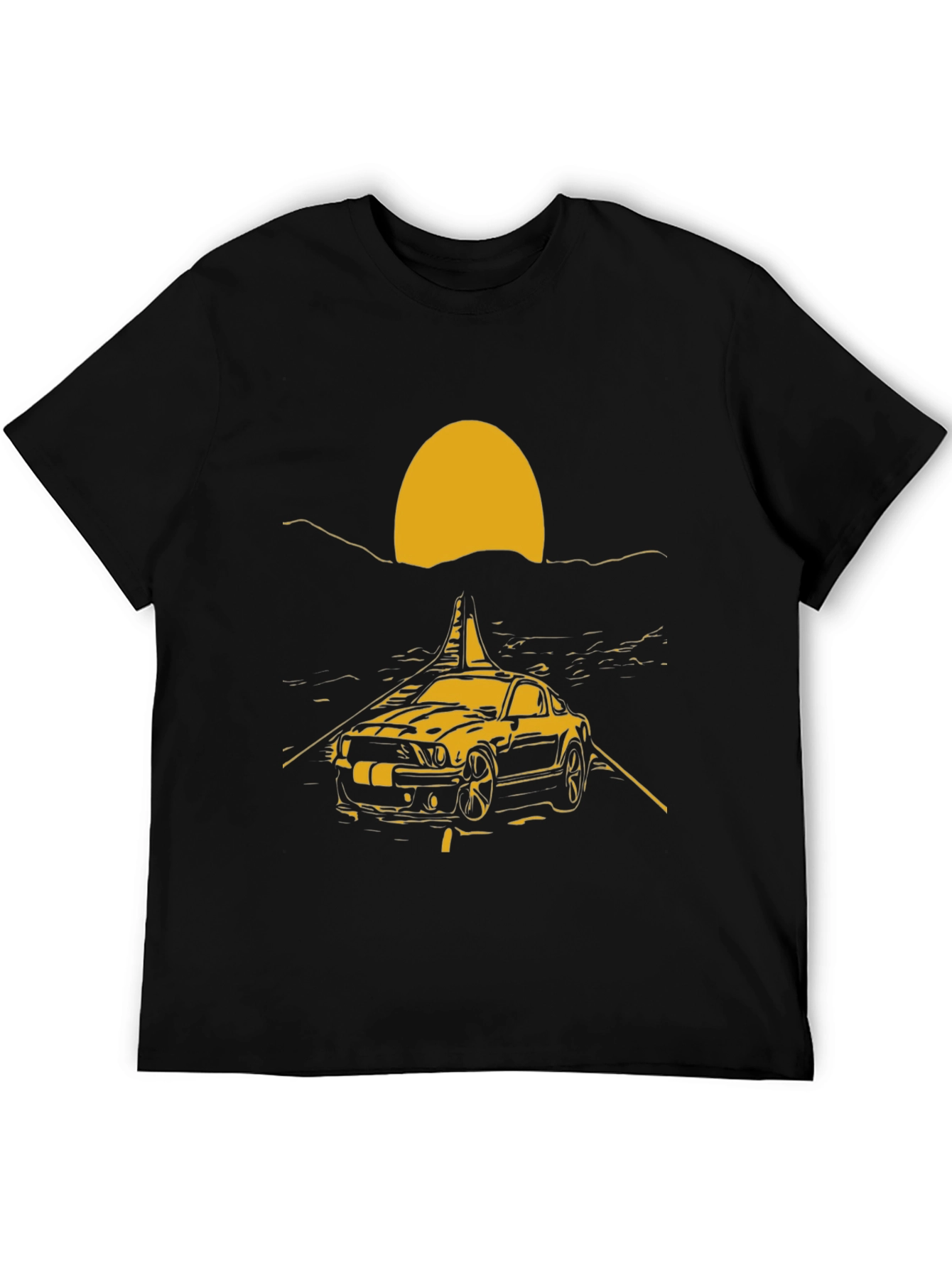 Black Sunset Mustang Graphic Tee - Black view 5