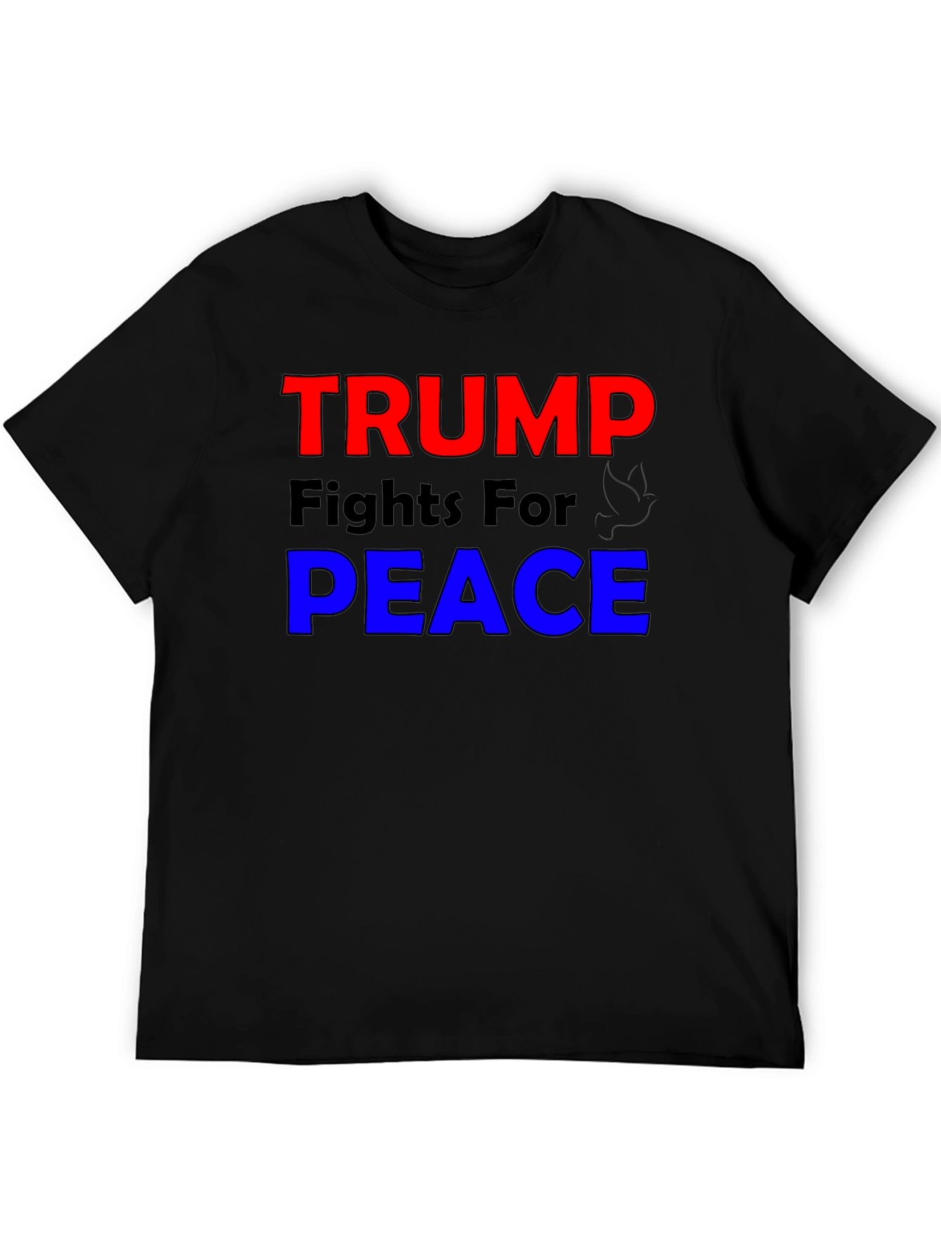 Black Trump Fights for Peace Graphic T-Shirt view 5