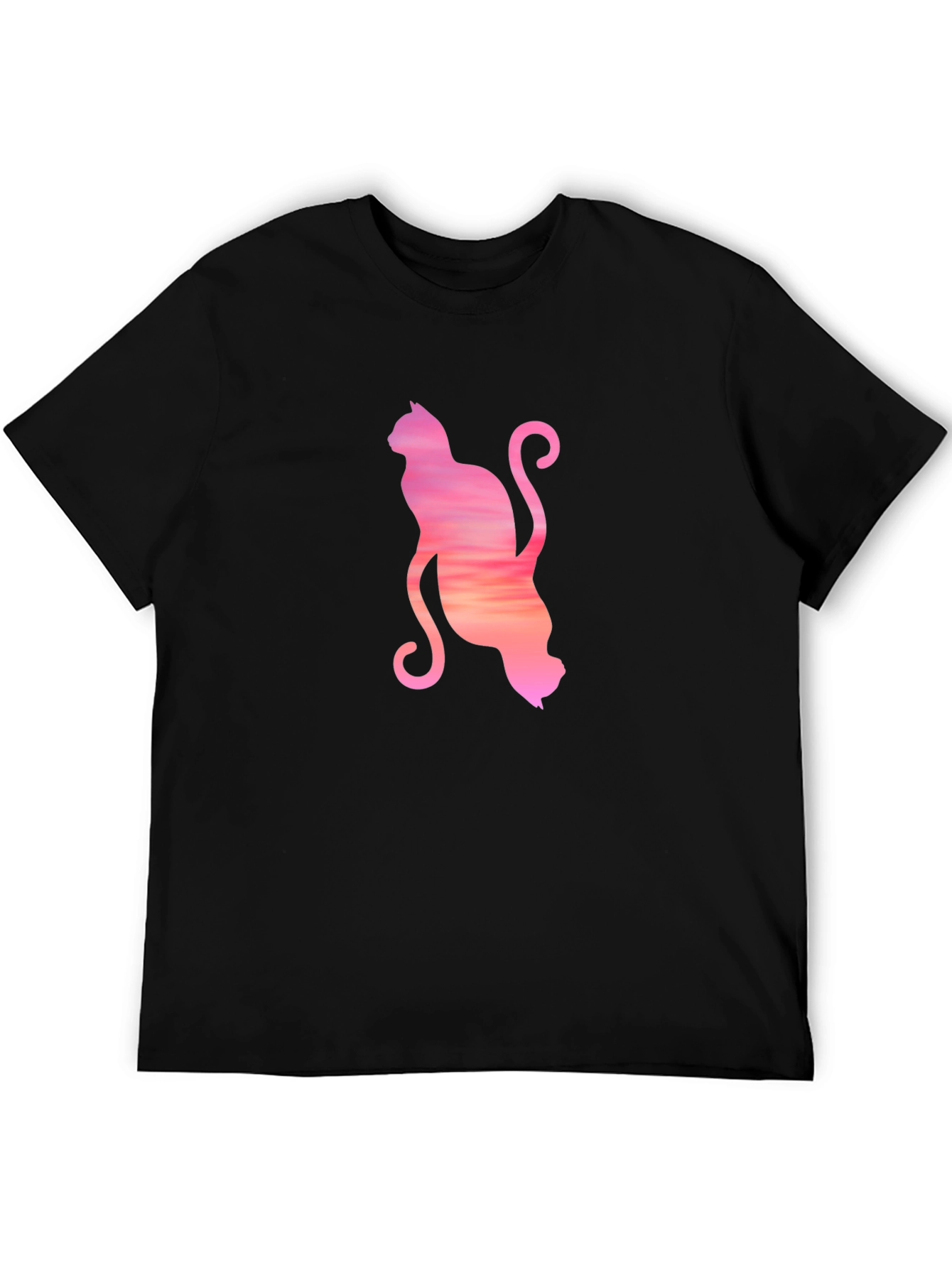 Black Sunset Cat Graphic Tee - Stylish Men's T-Shirt view 5