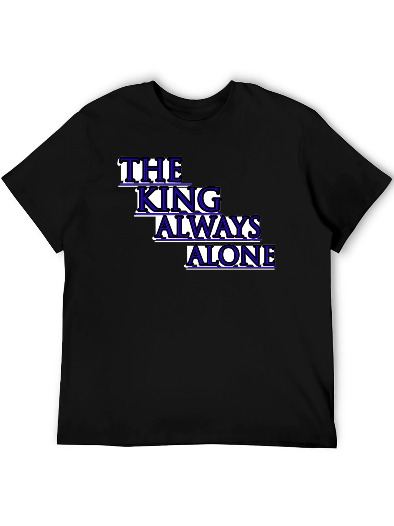 Black The King Always Alone Graphic Tee view 5