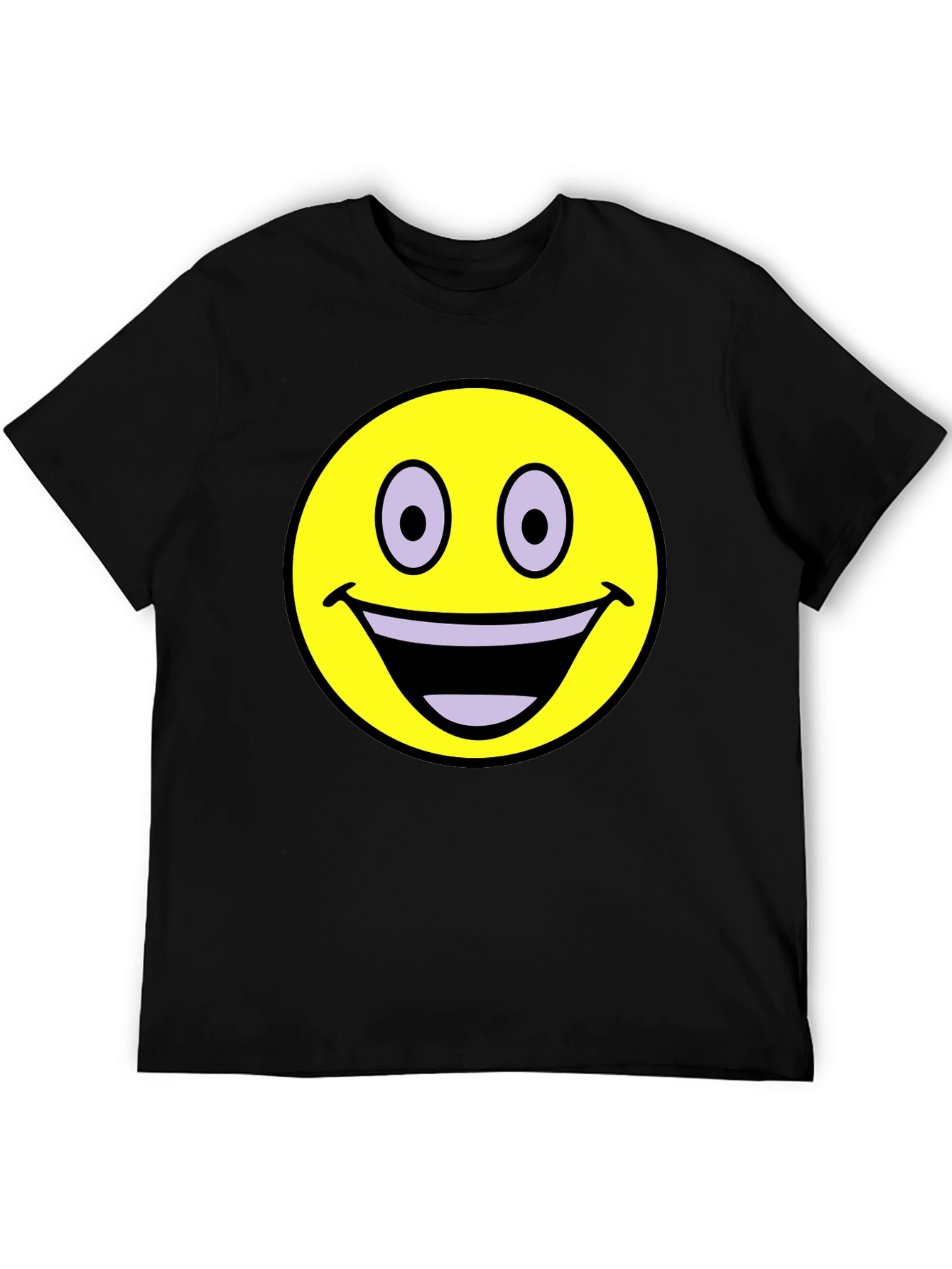 Black Smiley Face Graphic T-Shirt - Black view 5
