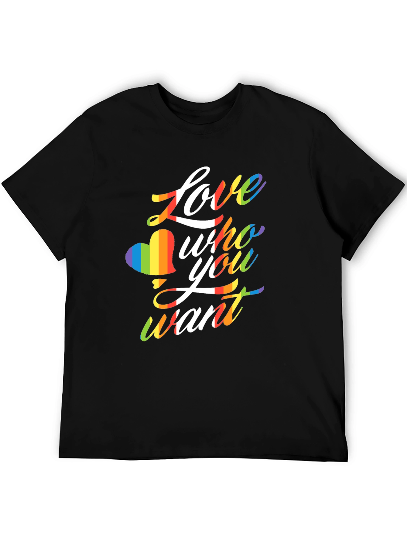 Black Love Who You Want LGBTQ Rainbow T-Shirt view 5