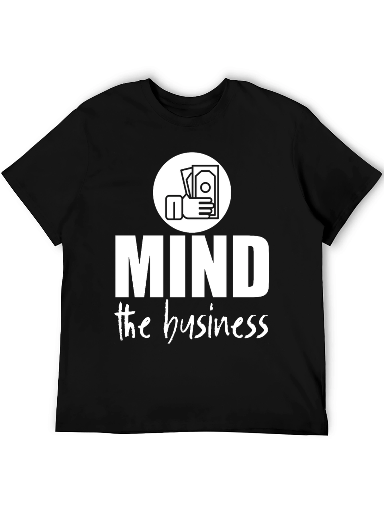 Black Mind the Business Graphic Tee - Black Cotton Shirt view 5
