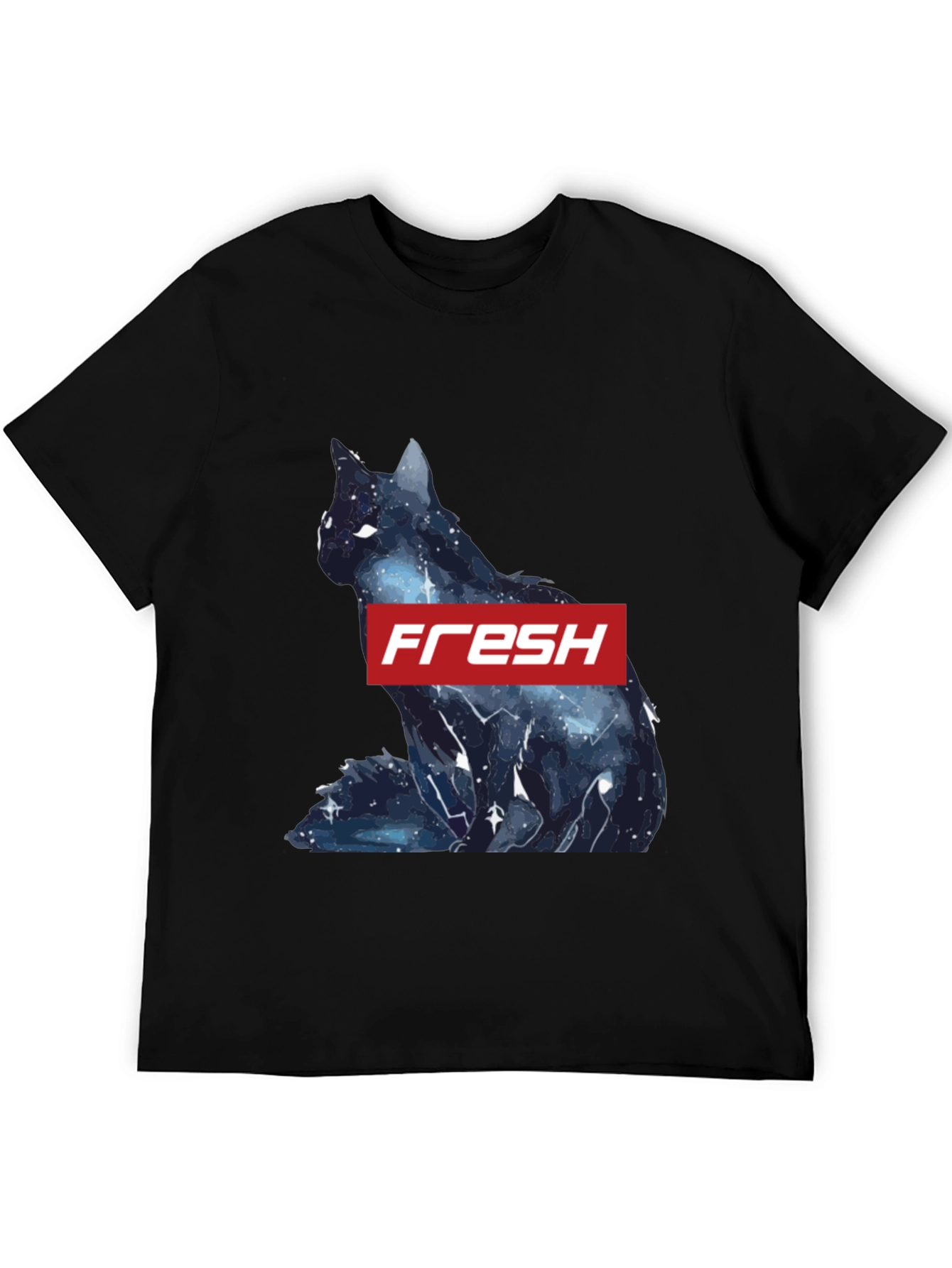 Fresh Galaxy Cat T-Shirt - Stylish Black Tee - 5