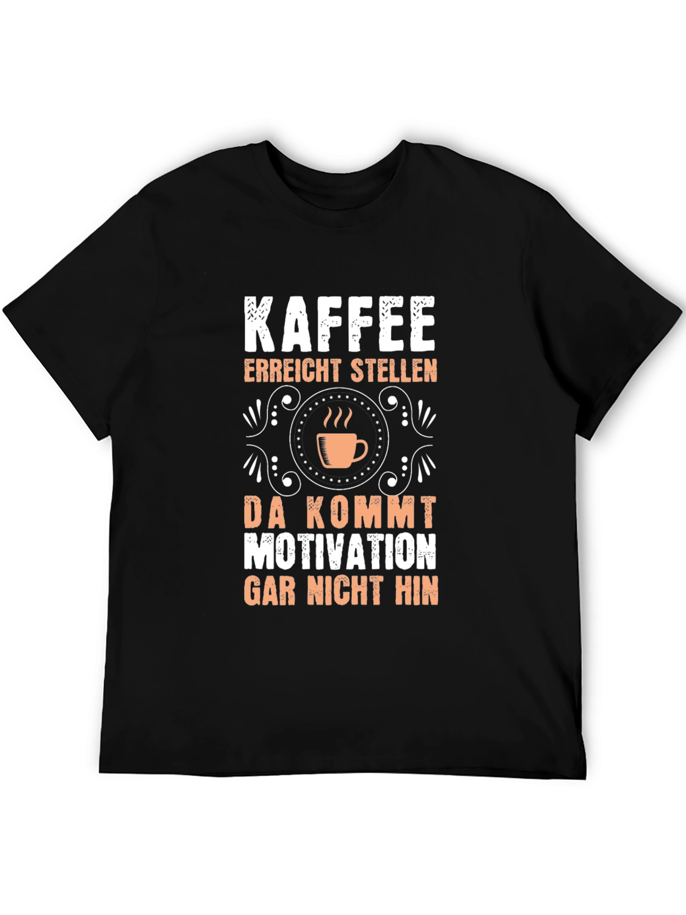 Black Kaffee Motivation T-Shirt - Funny Coffee Lover Tee view 5