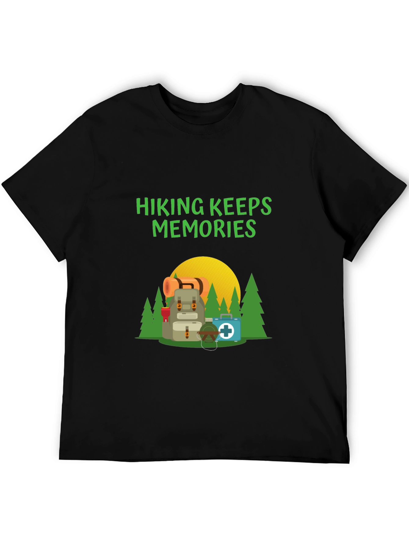 Black Hiking Keeps Memories Graphic T-Shirt view 5