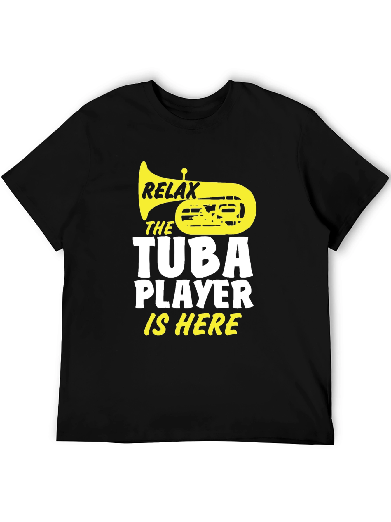 Black Relax, Tuba Player Is Here Black Graphic Tee view 5