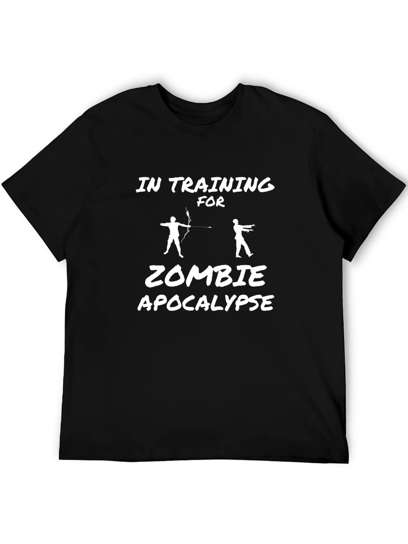 Black Zombie Apocalypse Training Black T-Shirt view 5